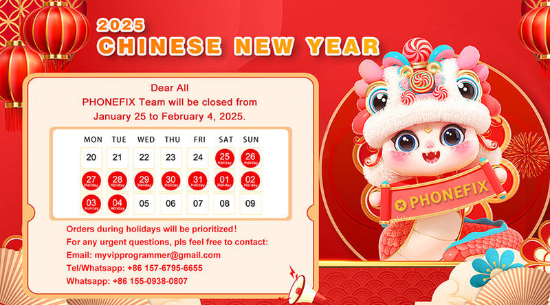 PHONEFIX Team 2025 Chinese New Year Holiday Notice