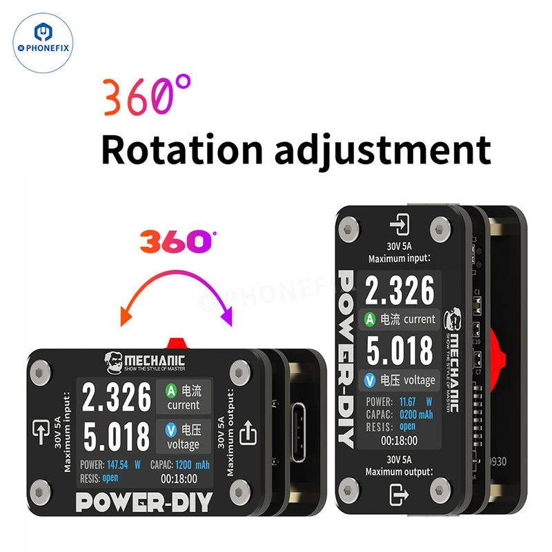 Mechanic POWER-DIY Digital Ammeter 30V 5A Votage Current Tester