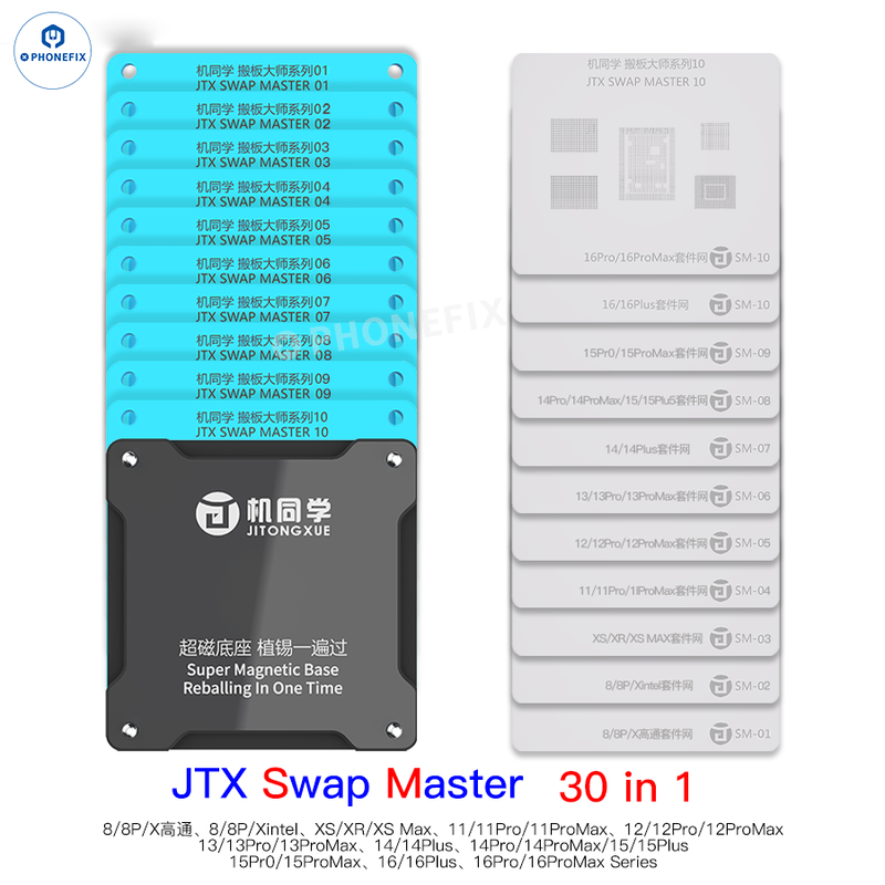 JTX Swap Board CPU Chip Reballing Platform for iPhone 8-16 Pro Max