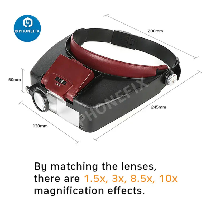 1.5x 3x 8.5x 10x Headband Magnifier Led Light Head Lamp Magnifying Glass  Jeweler Loupe With Led Lights