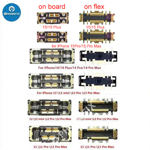 For iPhone 11-16 PRO Max Battery FPC Connector Port On Board Flex