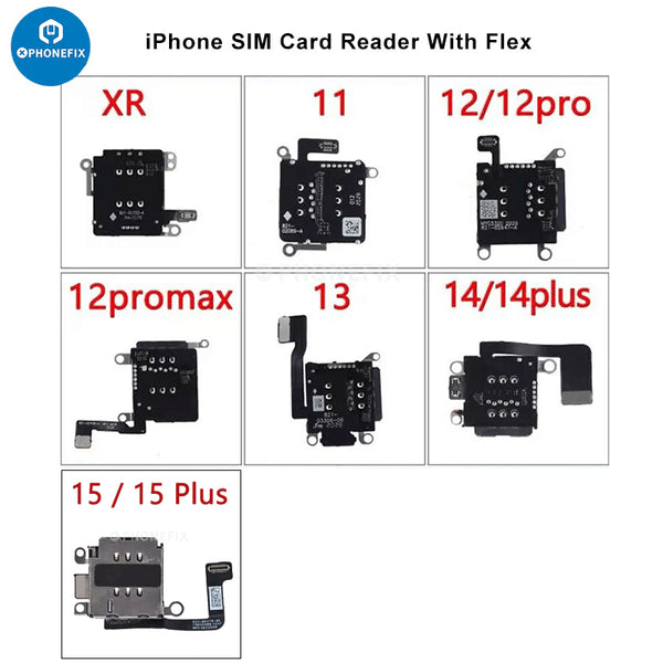 For iPhone XR-16 Series Dual SIM Card Reader With Flex Cable