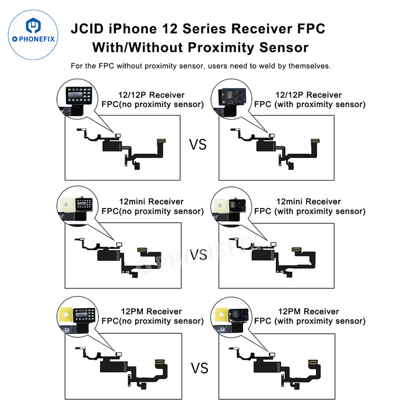 JC Receiver FPC Flex Repair iPhone X-15 Pro Max Face ID True Tone