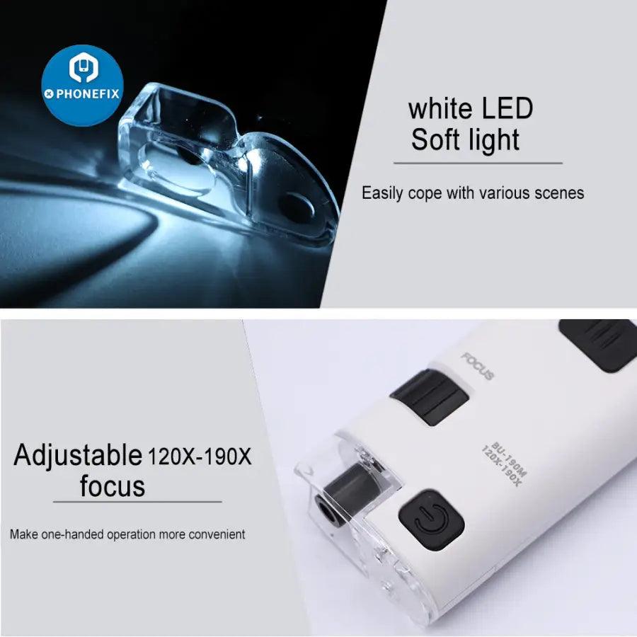 60X/100X LED UV Mobile Phone Microscope with Cell Phone Clip