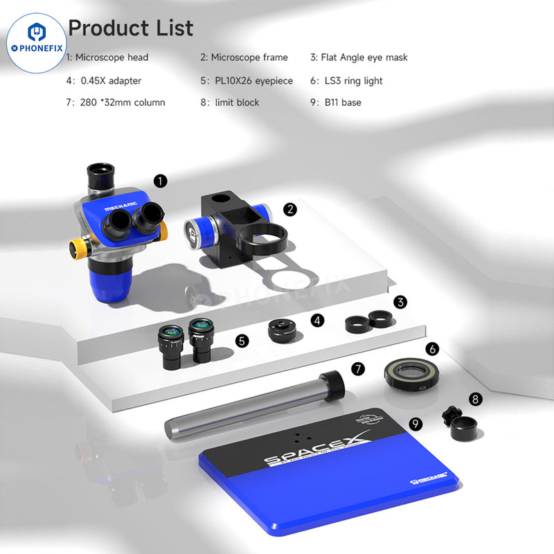 Mechanic Space X 6.5X-52X Trinocular Micro-Soldering Microscope