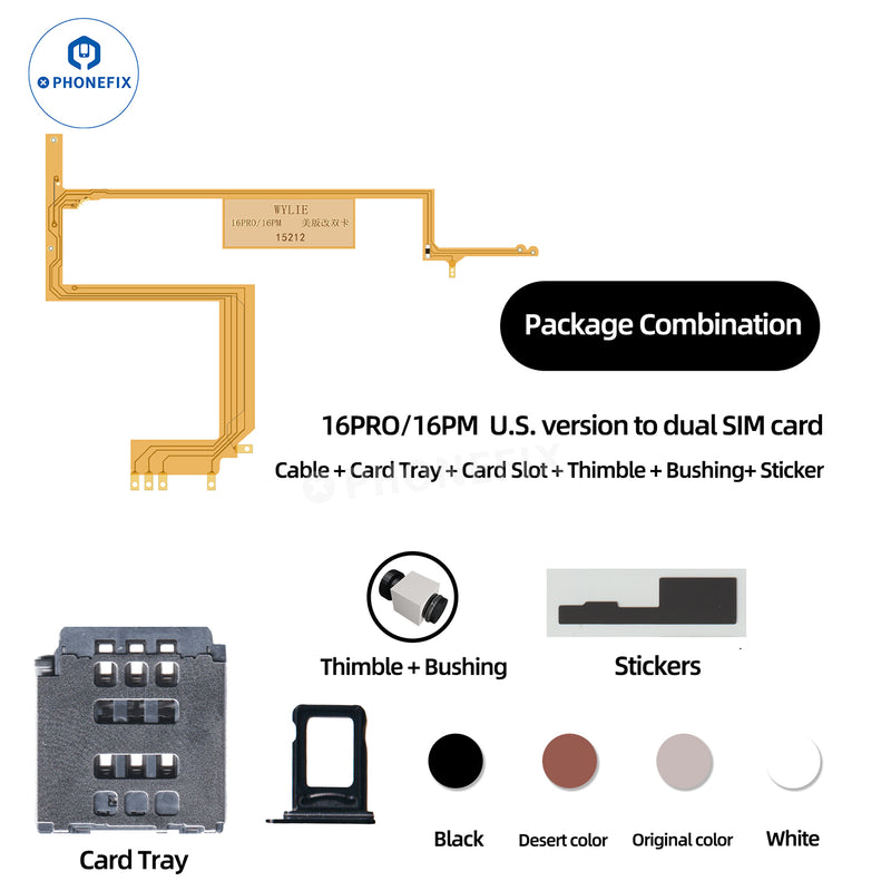 WYLIE iPhone 16 Pro Max eSIM To Dual SIM with Card Slot Tray Kit