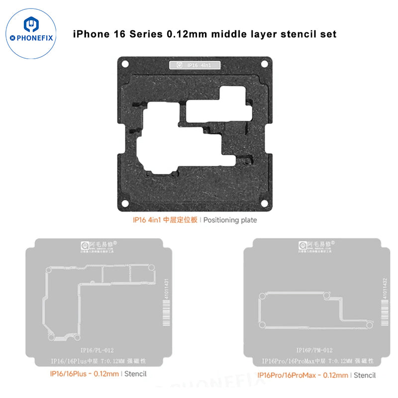 AMAOE iPhone 12-16 Pro Max Middle Layer Steel Mesh Positioning Mold