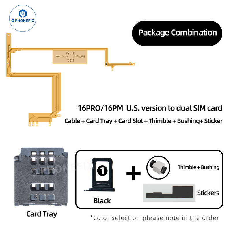 WYLIE iPhone 16 Pro Max eSIM To Dual SIM with Card Slot Tray Kit