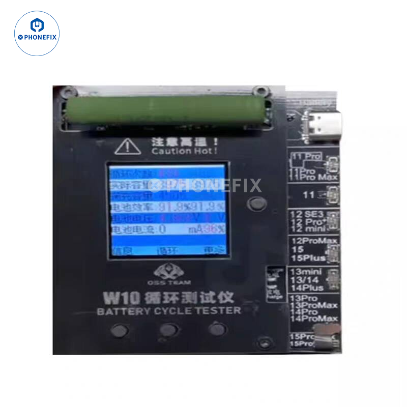 OSS W10 Cycle Tester Quick Improves iPhone 11-15 Pro Max Battery Efficiency