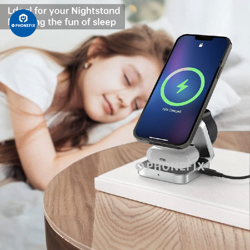 3 in 1 Foldable Magnetic Wireless Charger Fast Charging Station