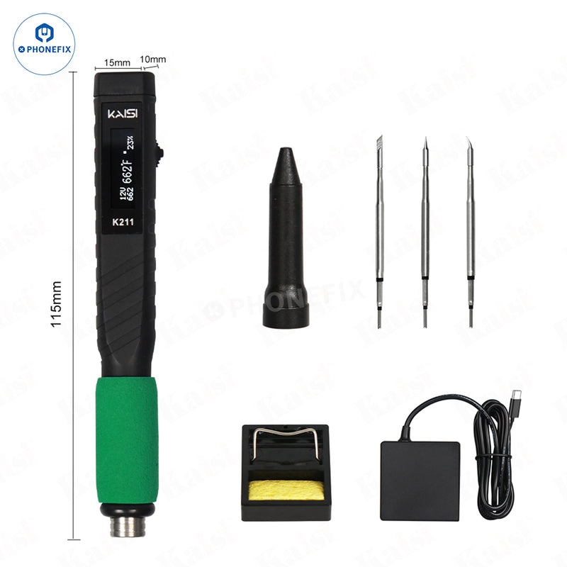 Kaisi K211 Portable USB Electric Soldering Iron With C210 Tips