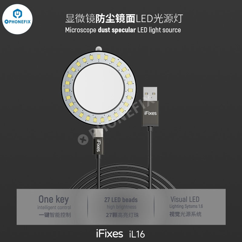 iFixes iL16 Microscope Light Dust-proof Mirror LED Lamp Source