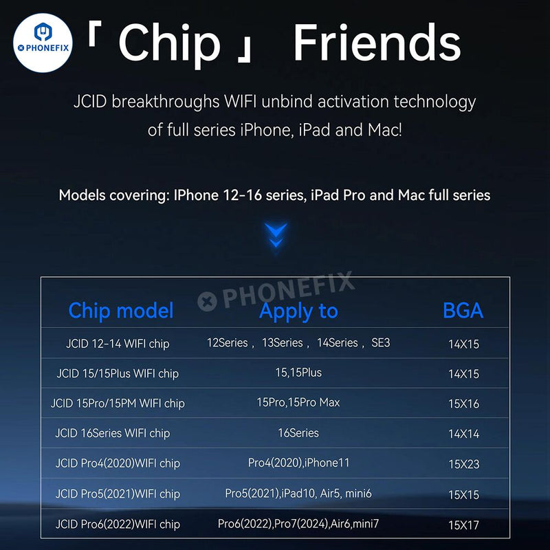 JCID WIFI Chip Unbind Activation Module for iPhone 12-16 Pro Max