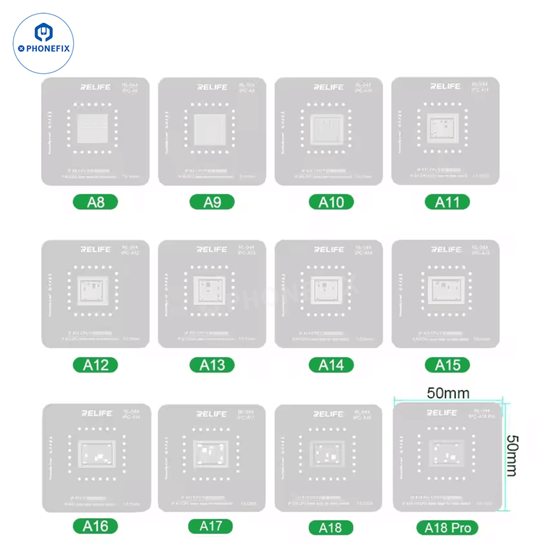 RELIFE RL-601MA A8-A18 PRO Universal CPU Reballing Stencil Platform