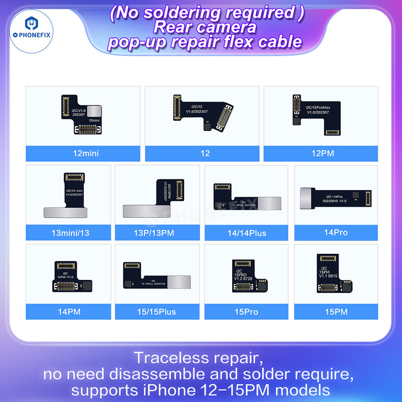 i2C i6S Rear Camera Repair Flex Cable For iPhone 11-15 Pro Max