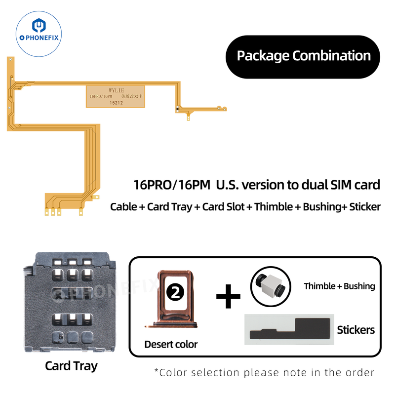 WYLIE iPhone 16 Pro Max eSIM To Dual SIM with Card Slot Tray Kit