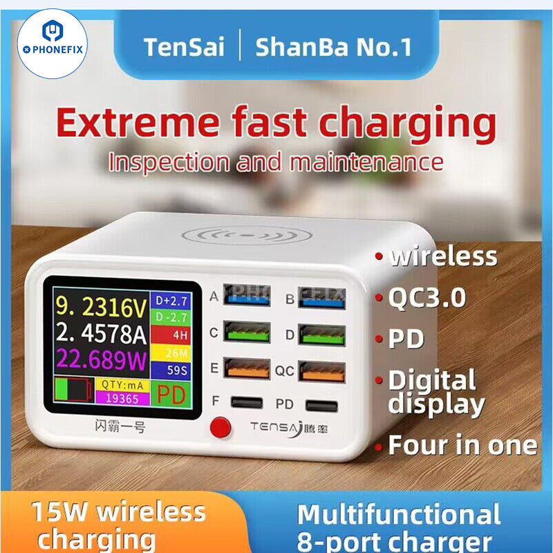 Wireless Charger 8 Ports Fast Charging Station For Phone Laptop