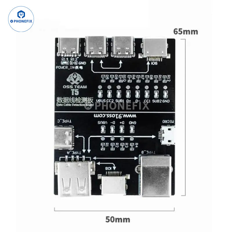 OSS T5 Lightning Type-C Micro Data Cable Detection Board