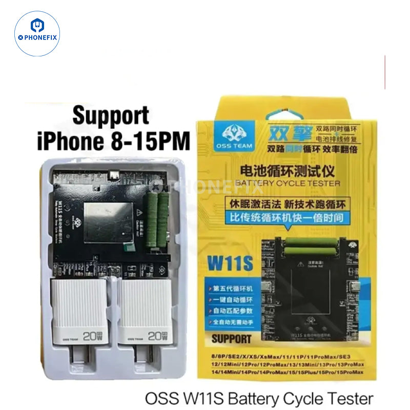 OSS W11S Dual-Channel Battery Cycle Tester For iPhone 11-15 Pro Max