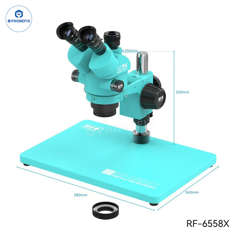 RF4 RF-6558X 6.5-58X Synchronous Trinocular Stereo Microscope