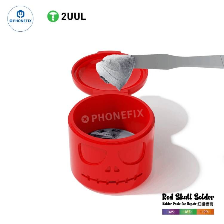 2UUL Red Skull Solder Paste Flux Soldering Repair 148℃ 183℃ 199℃ 50g