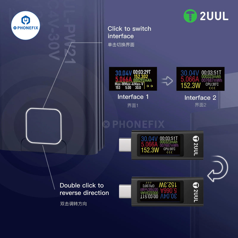 USB Type-C Digital Tester Voltage Current Charger Detector