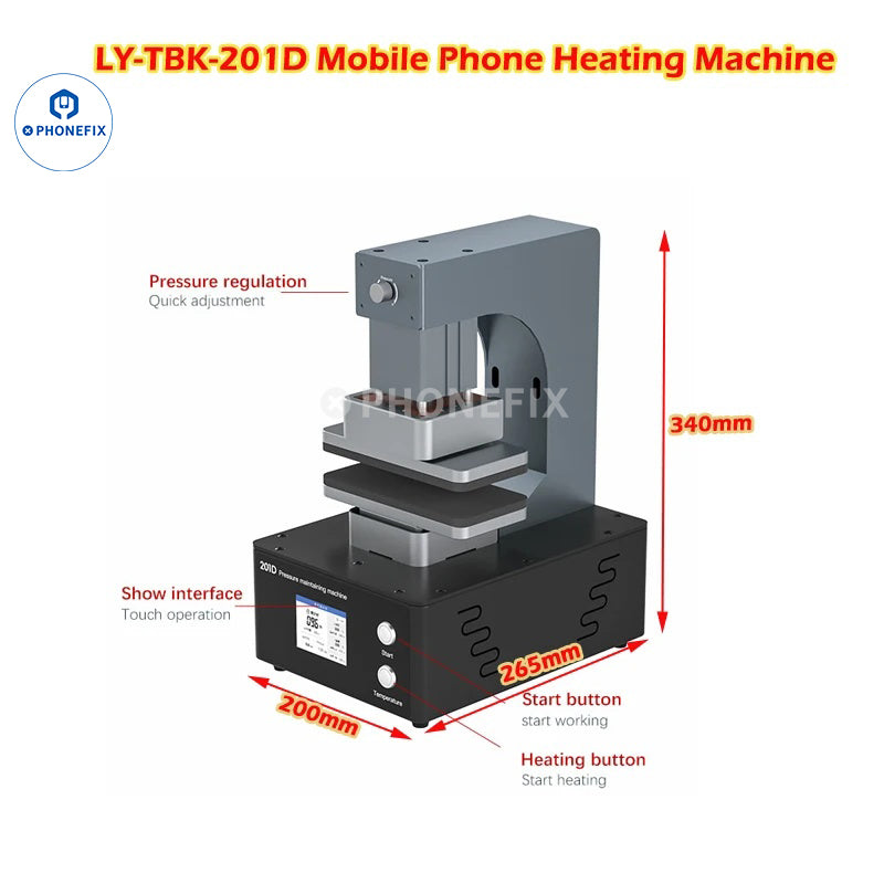 TBK 201D 201P Heating Pressure Machine For Phone Screen Back Cover Bracket