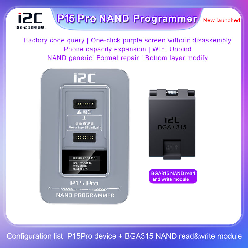 i2C P15 Pro Nand Programmer For iPhone 6-15 iPad BGA110 BGA315