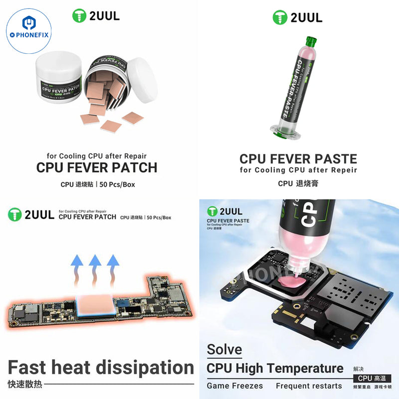 2UUL CPU Fever Patch Thermal Paste IC Cooling Copper Sheet