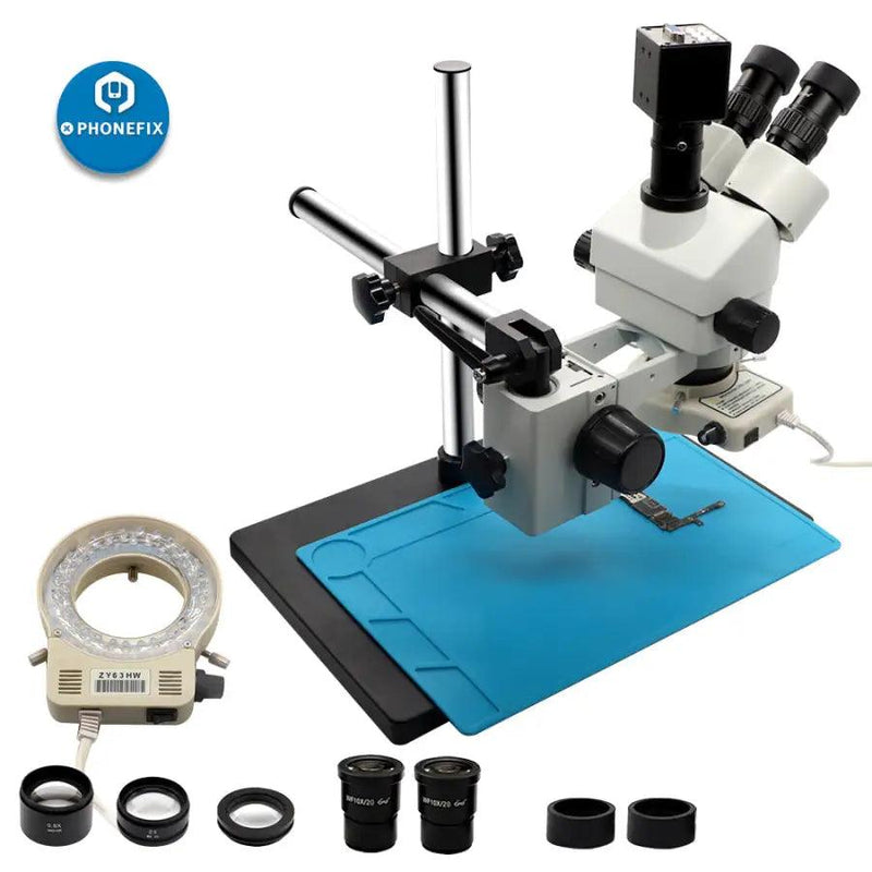 3.5-90X White Trinocular Stereo Microscope With Camera for