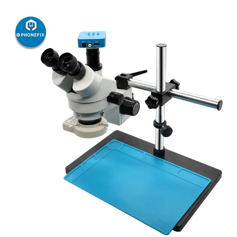 3.5-90X White Trinocular Stereo Microscope With Camera for