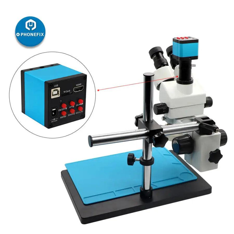 3.5-90X White Trinocular Stereo Microscope With Camera for