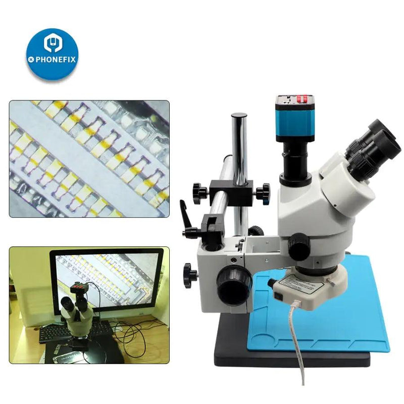 3.5-90X White Trinocular Stereo Microscope With Camera for