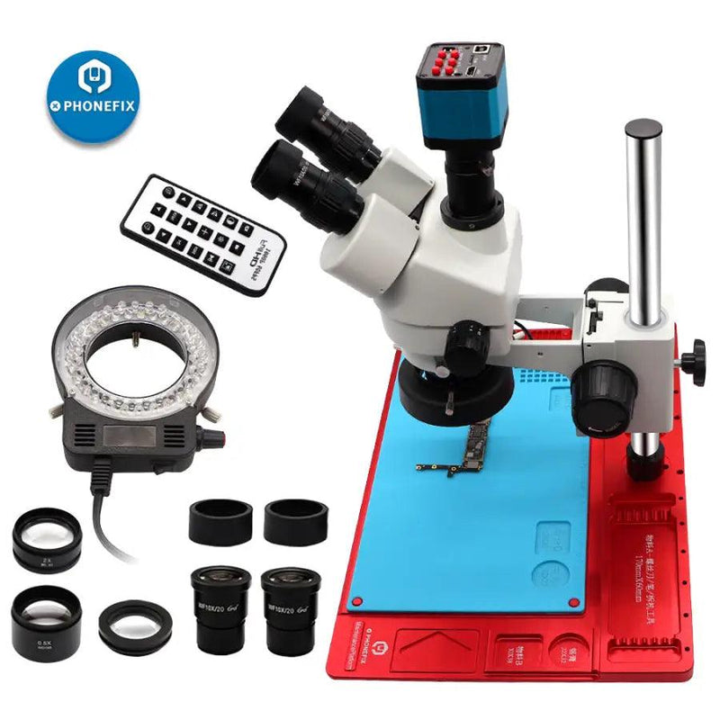 3.5X-90X Simul Trinocular Stereo Microscope for Phone PCB