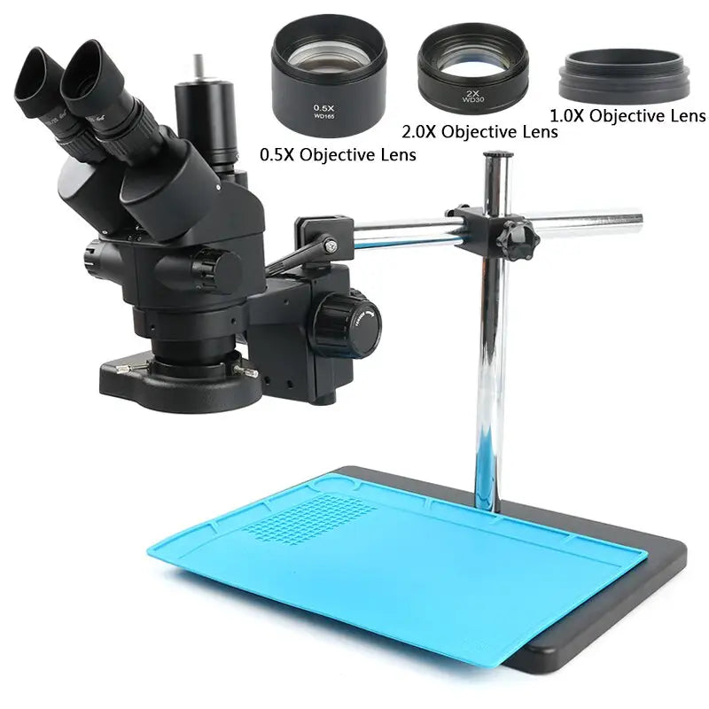 3.5X-90X Trinocular Stereo Microscope 144 LED Light+Mat For