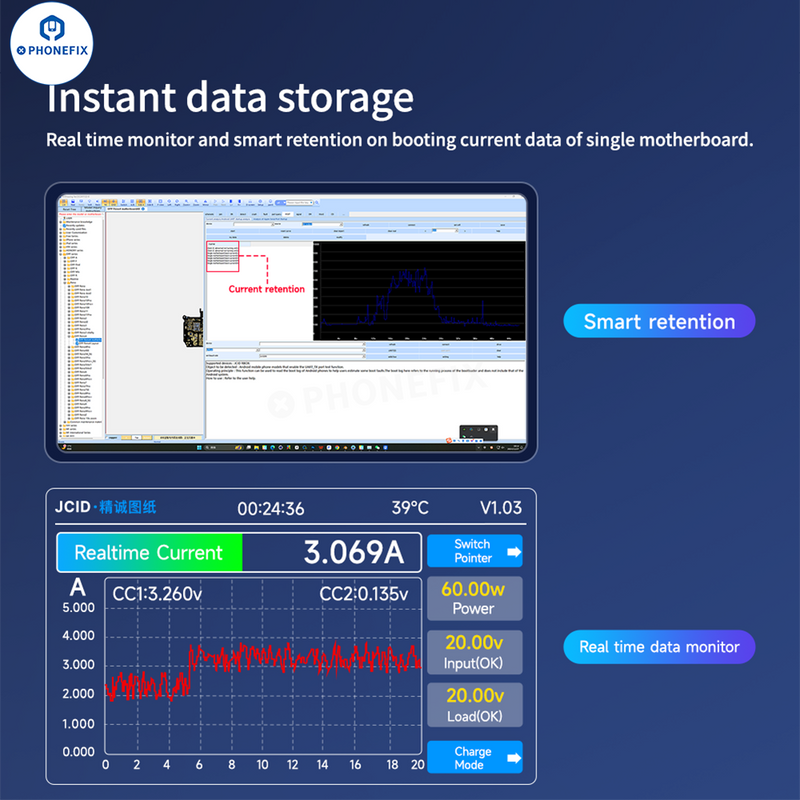 JC Drawing iBooter Surface Current Analyzer Real-time Data Monitoring