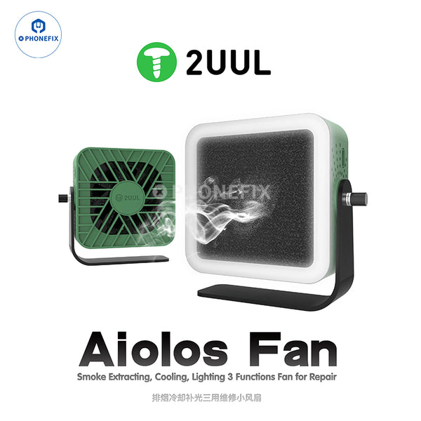 2UUL Aiolos Fan With Cooling Lighting Soldering Smoke Extraction