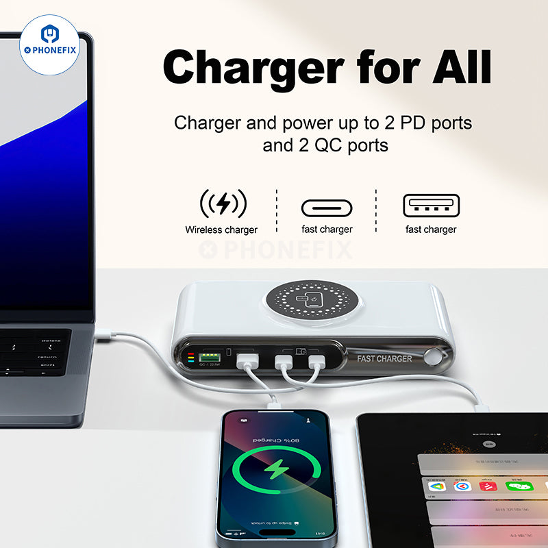 Multifunctional Wireless Charging Station PD QC USB Fast Charger