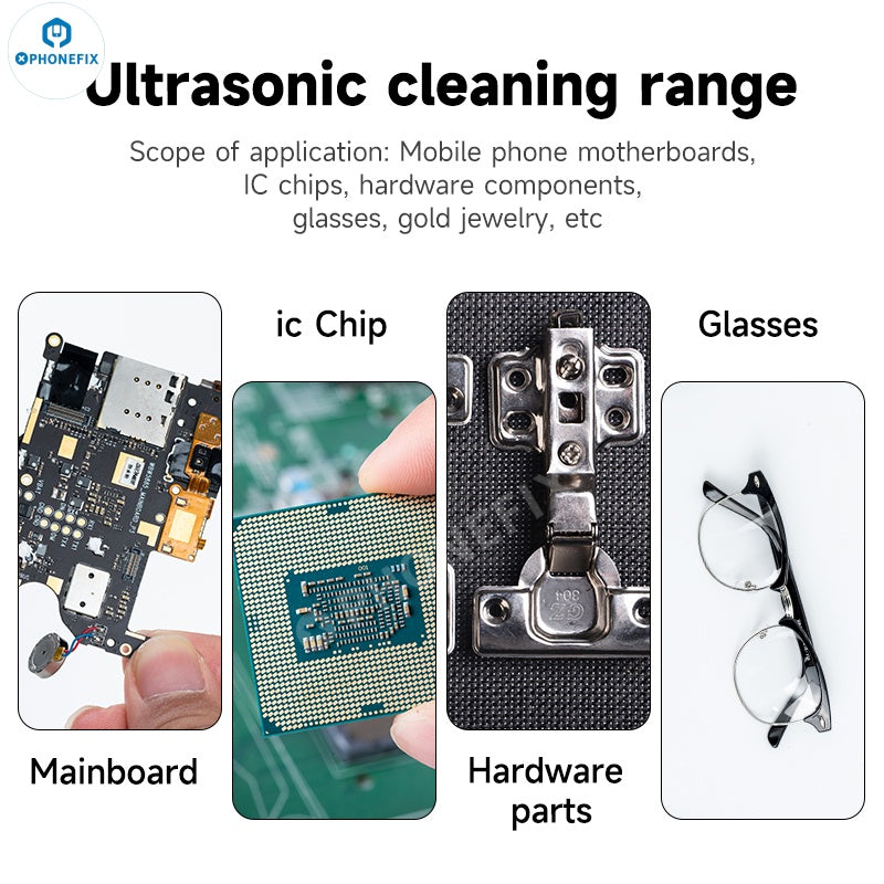 XZZ-08L Ultrasonic Cleaner Deep Cleaning Phone Camera PCB CPU Glasses