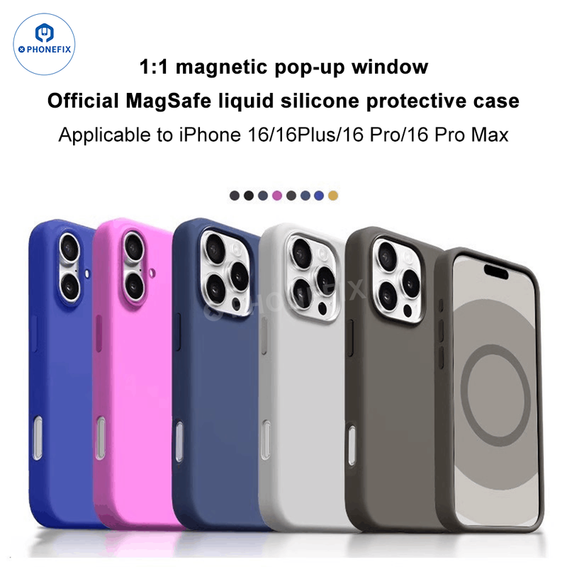 For iPhone 16 Pro Max Silicone Case With MagSafe Logo