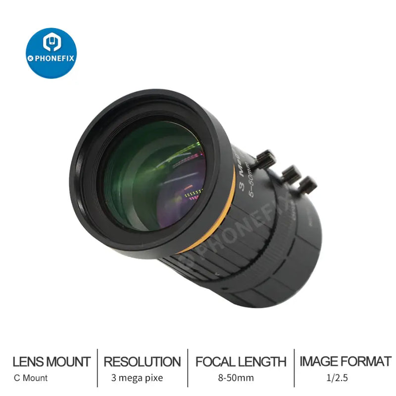 3MP 8-50mm 1/2.5″ F1.4 C Mount Lens for CCTV Industrial Camera