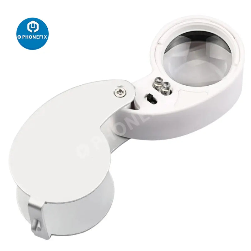 40X Mini Folding Loupe Illuminated Magnifying Glass For