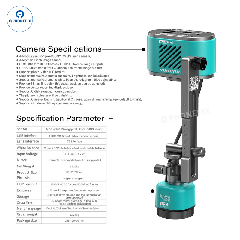 RF4 RF-C39 4K Camera Infrared Dual-Spectral Thermal Imager 2 In 1