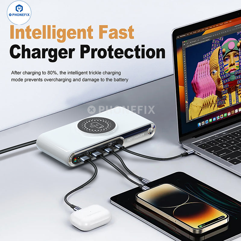 Multifunctional Wireless Charging Station PD QC USB Fast Charger