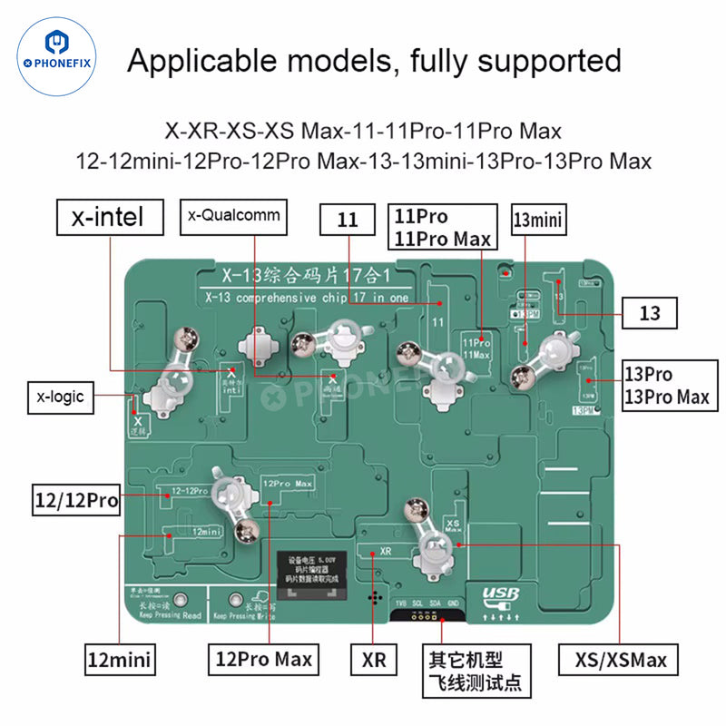 YCS EEPROM Chip Programmer for iPhone X-13 Baseband Logic Repair