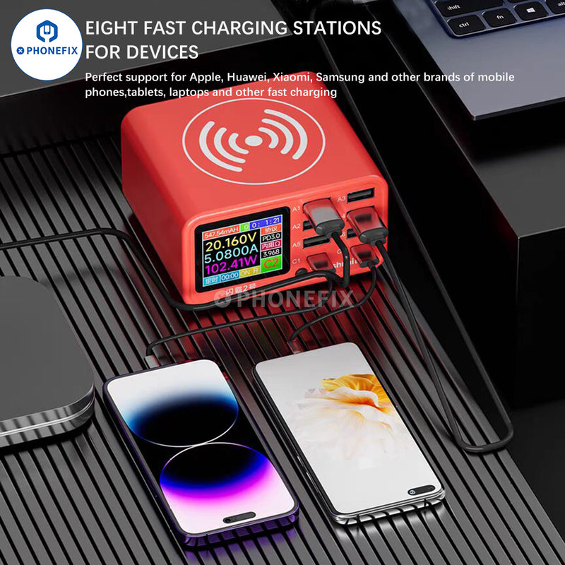 Wireless Charger 8 Ports Fast Charging Station For Phone Laptop