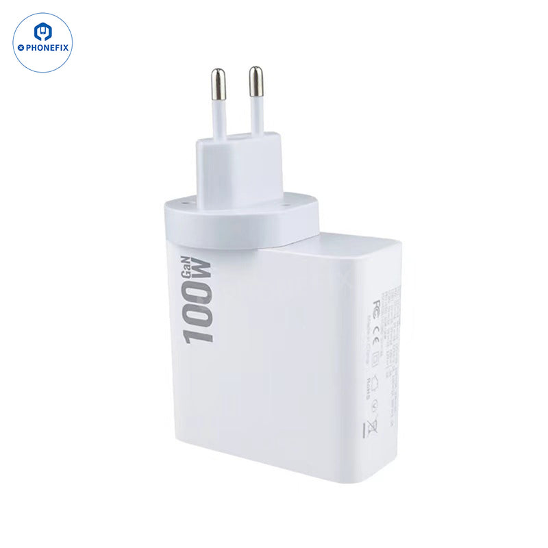 GaN PD-100W Charger with Convertible Plug for Laptops and Mobile Phone