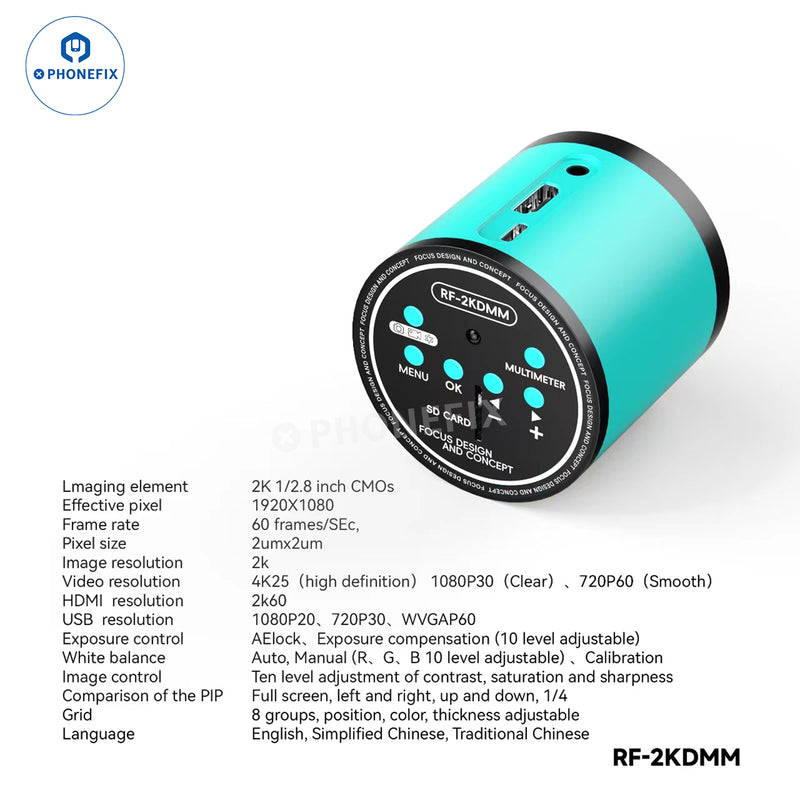 RF4 RF-2KDMM Microscope Camera Ultra HD With Multimeter Pen