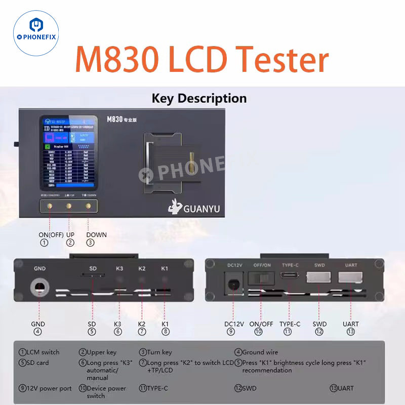 YCX M830 M8 Screen Tester for iPhone Samsung Huawei Android