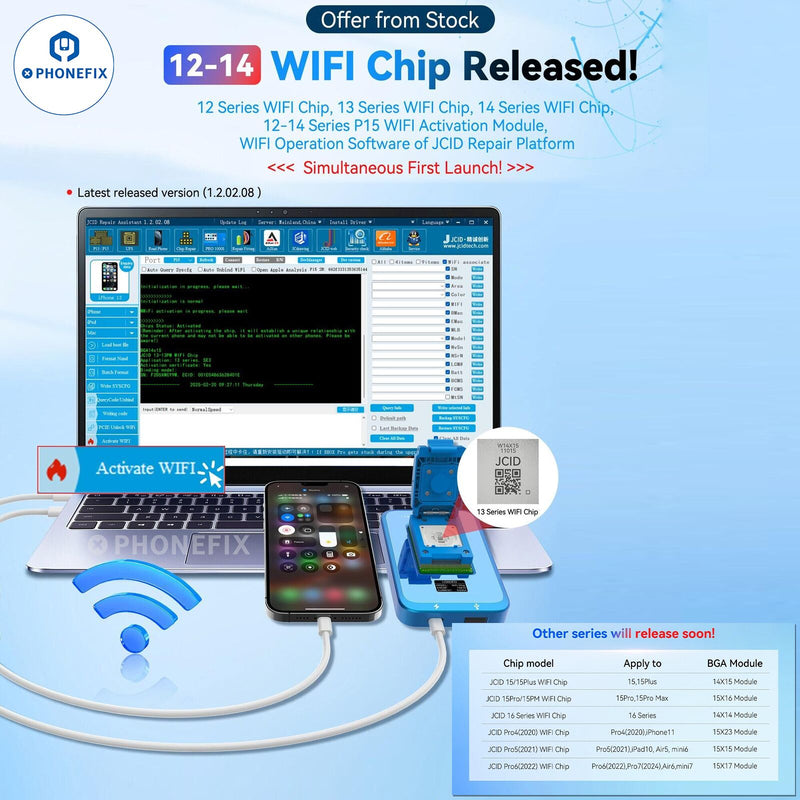 JCID WIFI Chip Unbind Activation Module for iPhone 12-16 Pro Max